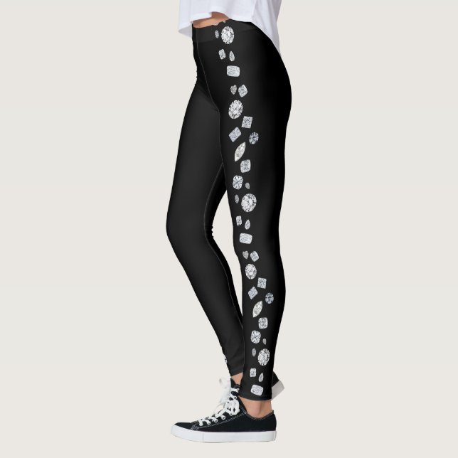 Leggings El múltiplo dispersado del diamante forma las (Izquierda)