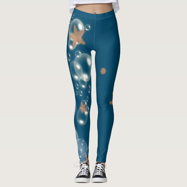 Leggings El naranja azul de las estrellas de mar el | elige (Anverso)