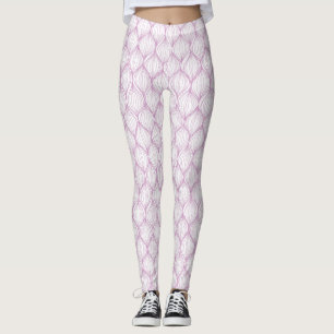 Leggings El ogee púrpura raya el fondo del modelo