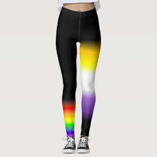 Leggings El orgullo gay nonbinary asimétrico del arco iris