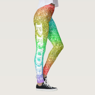 Leggings El orgullo gay se burla del Purpurina Rainbow