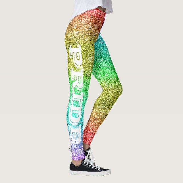 Leggings El orgullo gay se burla del Purpurina Rainbow (Derecha)