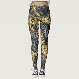 Leggings El oro abstracto brilla la textura rocosa
