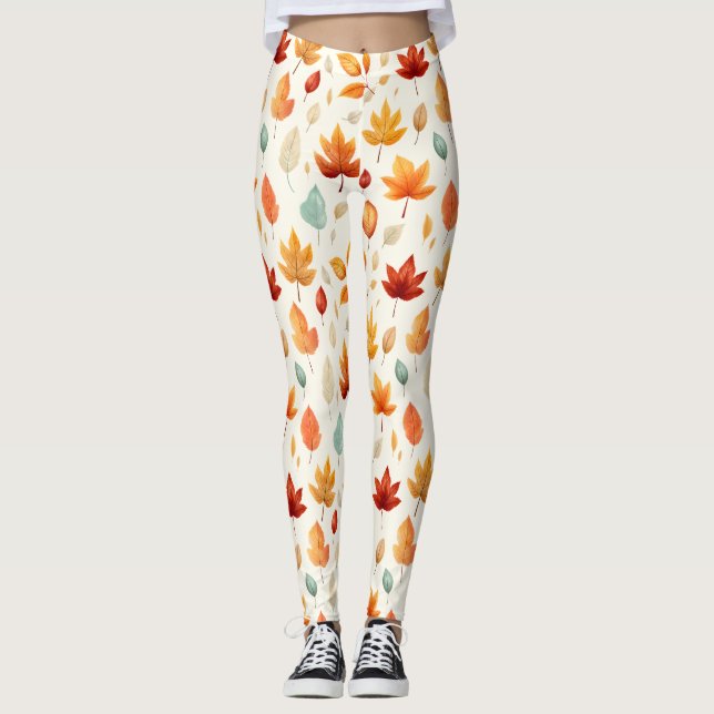 Leggings El otoño deja el patrón de belleza con estilo (Anverso)