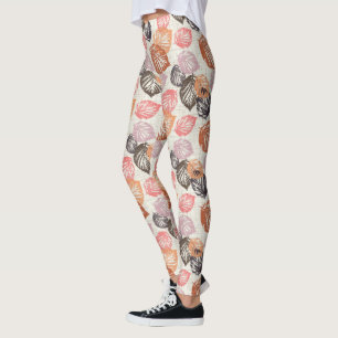 Leggings El otoño deja en el beige.