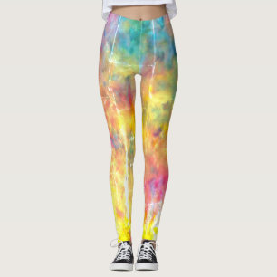 Leggings [el paño del pintor] teñido anudado apenado del