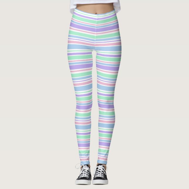 Leggings El pastel raya las polainas (Anverso)