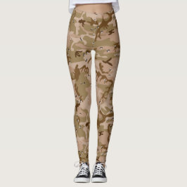 Leggings El patrón de camuflaje del desierto Brown Camo su