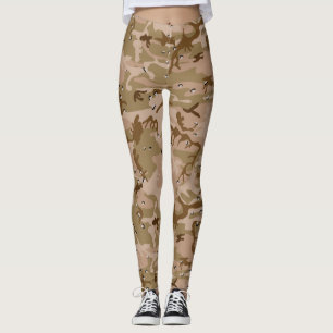 Leggings El patrón de camuflaje del desierto Brown Camo su