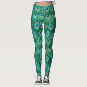 Leggings El pavo real de lujo empluma todos encima -