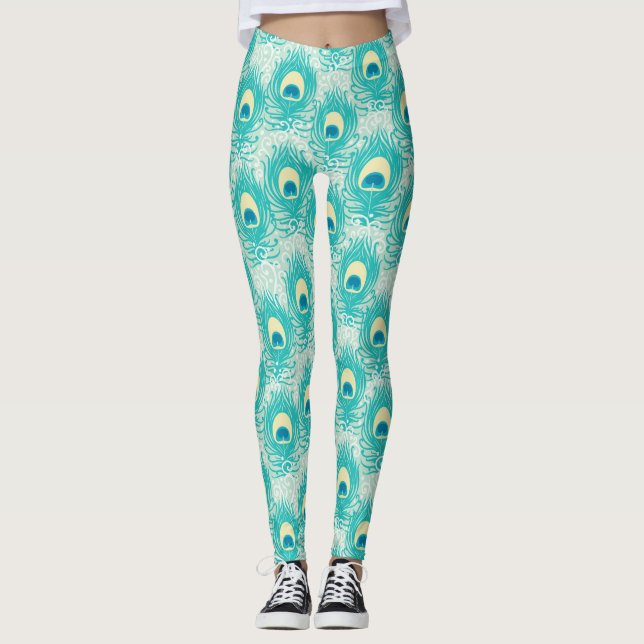 Leggings El pavo real empluma el modelo (Anverso)