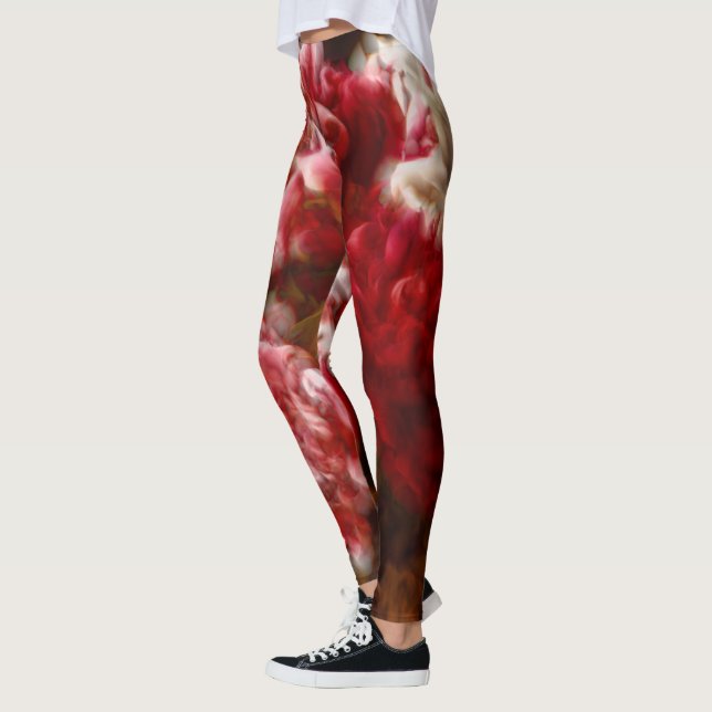 Leggings El Peony florece bosquejo del primer (Izquierda)