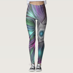 Leggings El poder de las flores coloridas abstracta el arte