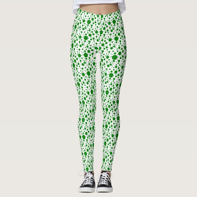 Leggings El Polka verde tiñe las piernas (Anverso)