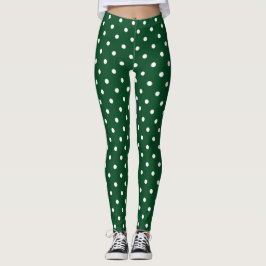 Leggings El Polka verde tira las piernas