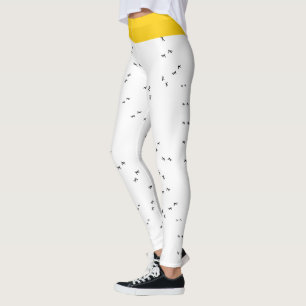 Leggings ¡El Pollo Divertido Esté Loco! Funky negro y blanc
