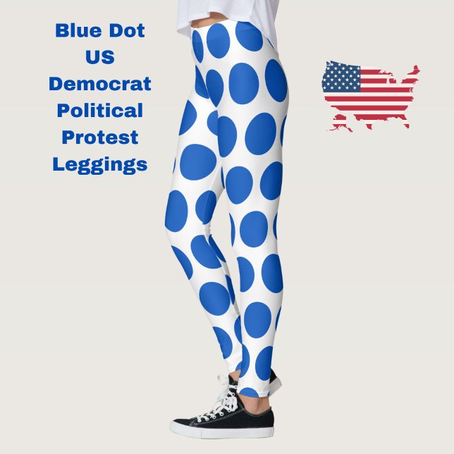Leggings El Punto Azul Demócrata Estadounidense apoya la pr (Resist with these Blue Dot US Democrat political protest leggings.)