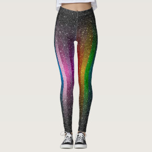 Leggings El purpurina colorido chispea las polainas