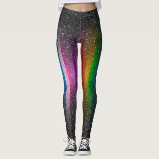 Leggings El purpurina colorido chispea las polainas