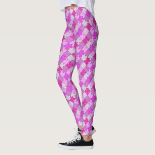 Leggings El puzzle Diagonal Pink Tones juguetones