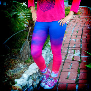 Leggings El rojo, la rosa fuerte y el azul elegantes se
