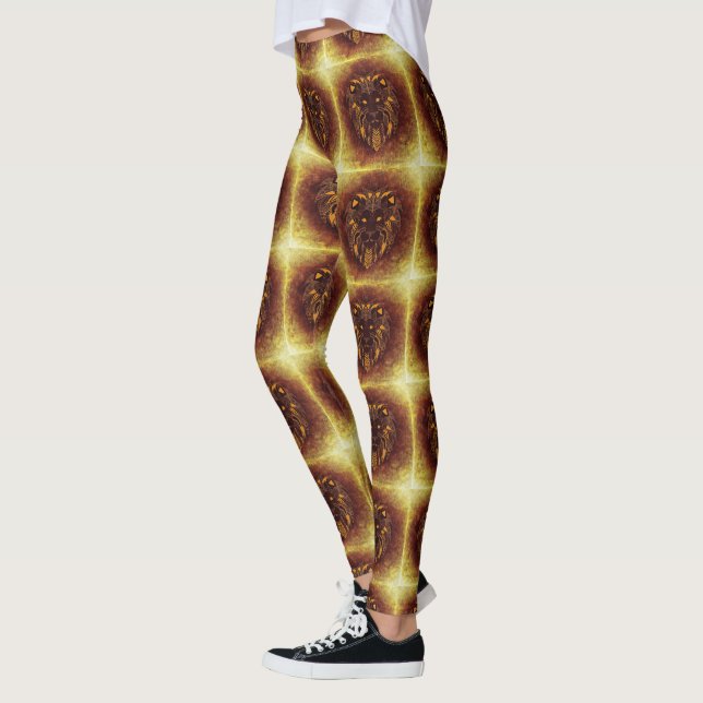 Leggings El rugido del gato del león deportivo Personaliza  (Izquierda)