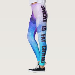 Leggings El sudor es un llanto de grasa azul y morado motiv