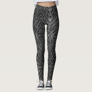 Leggings El tigre de la plata metalizada raya el estampado
