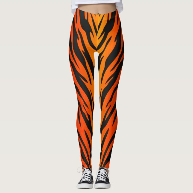 Leggings El tigre del fuego raya el estampado de animales (Anverso)