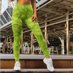 Leggings El trono verde de las hojas del patrón del afortun
