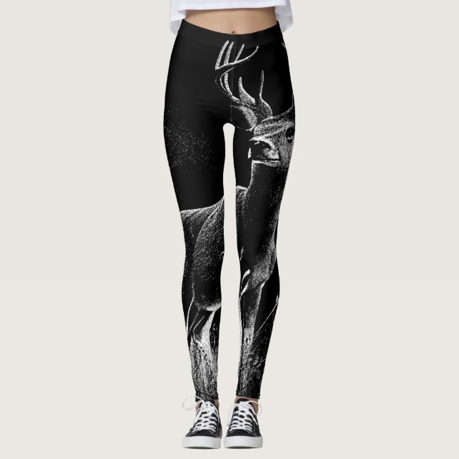 Leggings El venado majestuoso en la naturaleza - Arte blanc (Anverso)