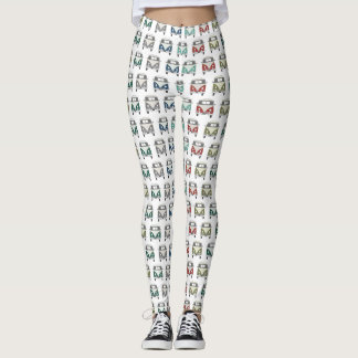 Leggings el vintage clásico fresco del modelo del autobús