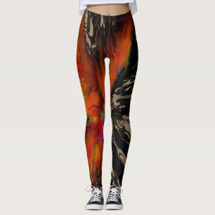 Leggings El vuelo del Fénix: renacimiento abstracto ardient