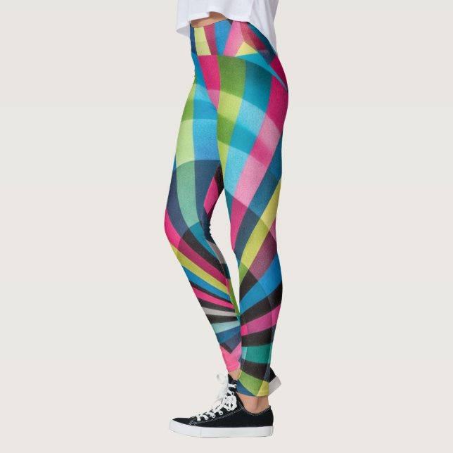 Leggings Electric Geometry Radio Waves & Sunrays Art Deco  (Izquierda)