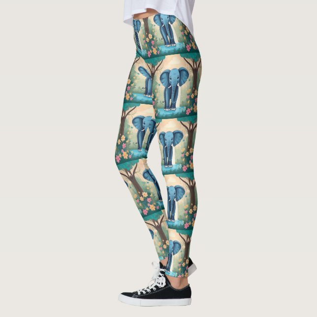 Leggings Elefante Bebé Whimsical Azul, (Izquierda)