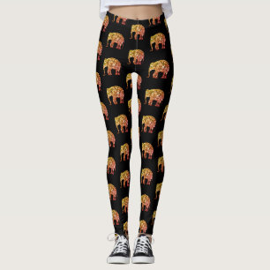 Leggings Elefante de ombre naranja dorado brillante patrón