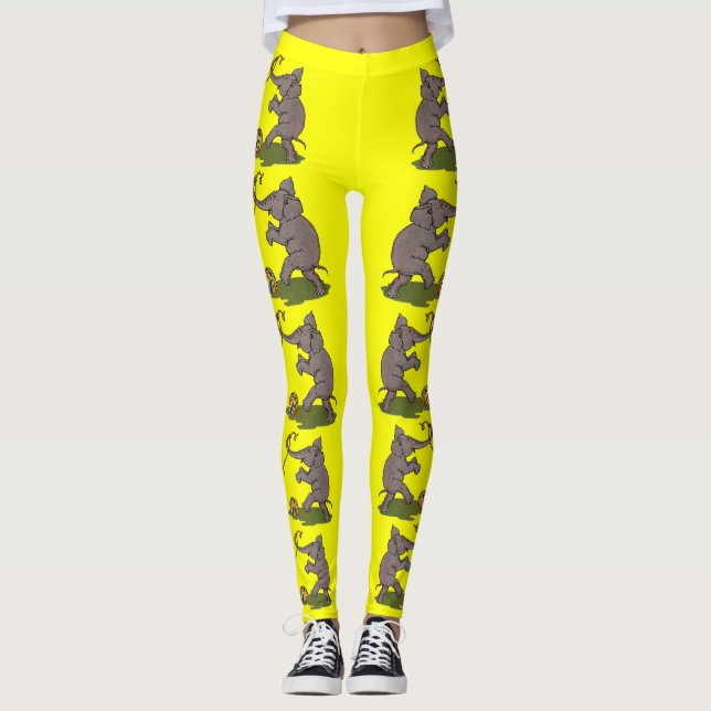 Leggings elefante feliz jugando con cuerda y bola (Anverso)