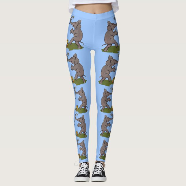 Leggings elefante feliz jugando con cuerda y bola (Anverso)