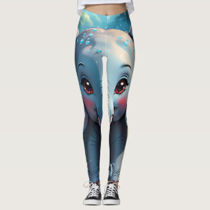 Leggings Elefante lindo en la lluvia