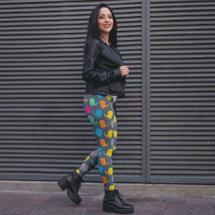 Leggings elefantes coloridos