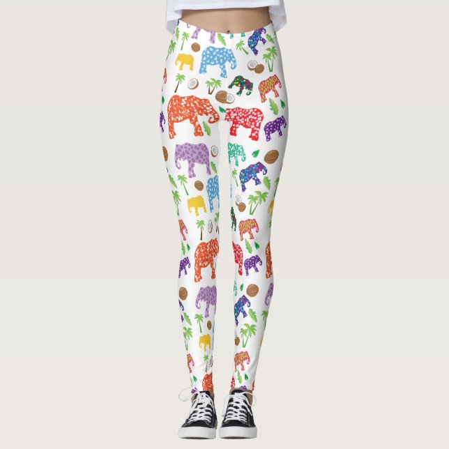 Leggings Elefantes tropicales (Anverso)