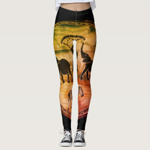 Leggings Elefantes y el salvaje camino de cebra