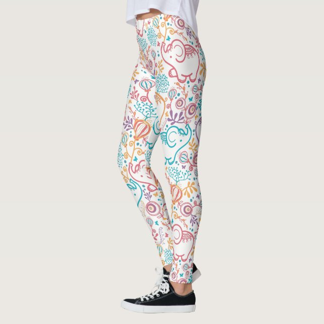 Leggings Elefantes Y Flores Bebés (Izquierda)