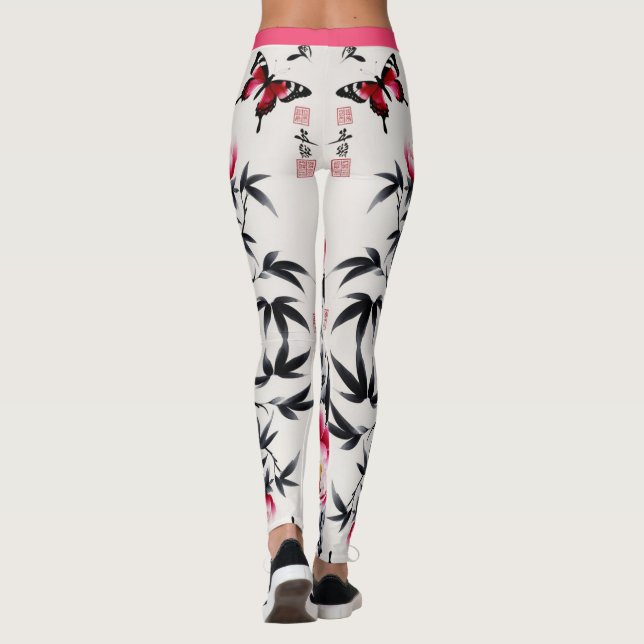 Leggings Elegance in Bloom: Floral Harmony printed (Reverso)