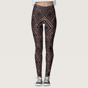Leggings Elegancia Art Deco Black-Gold