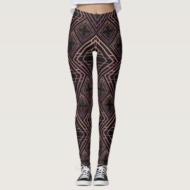 Leggings Elegancia Art Deco Black-Gold (Anverso)