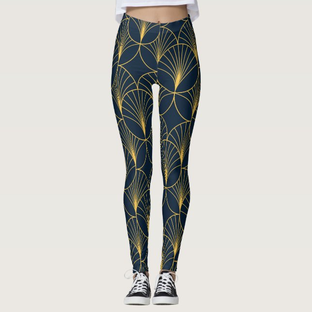 Leggings Elegancia Art Deco: Motivos de fans (Anverso)