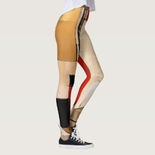 Leggings Elegancia celestial: exploración abstracta en Beig