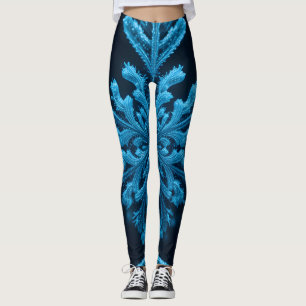 Leggings Elegancia congelada: intrincado diseño de copos de