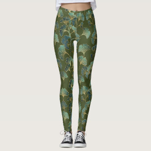 Leggings Elegancia de Ginkgo Esmeralda – Botánico de Lujo e